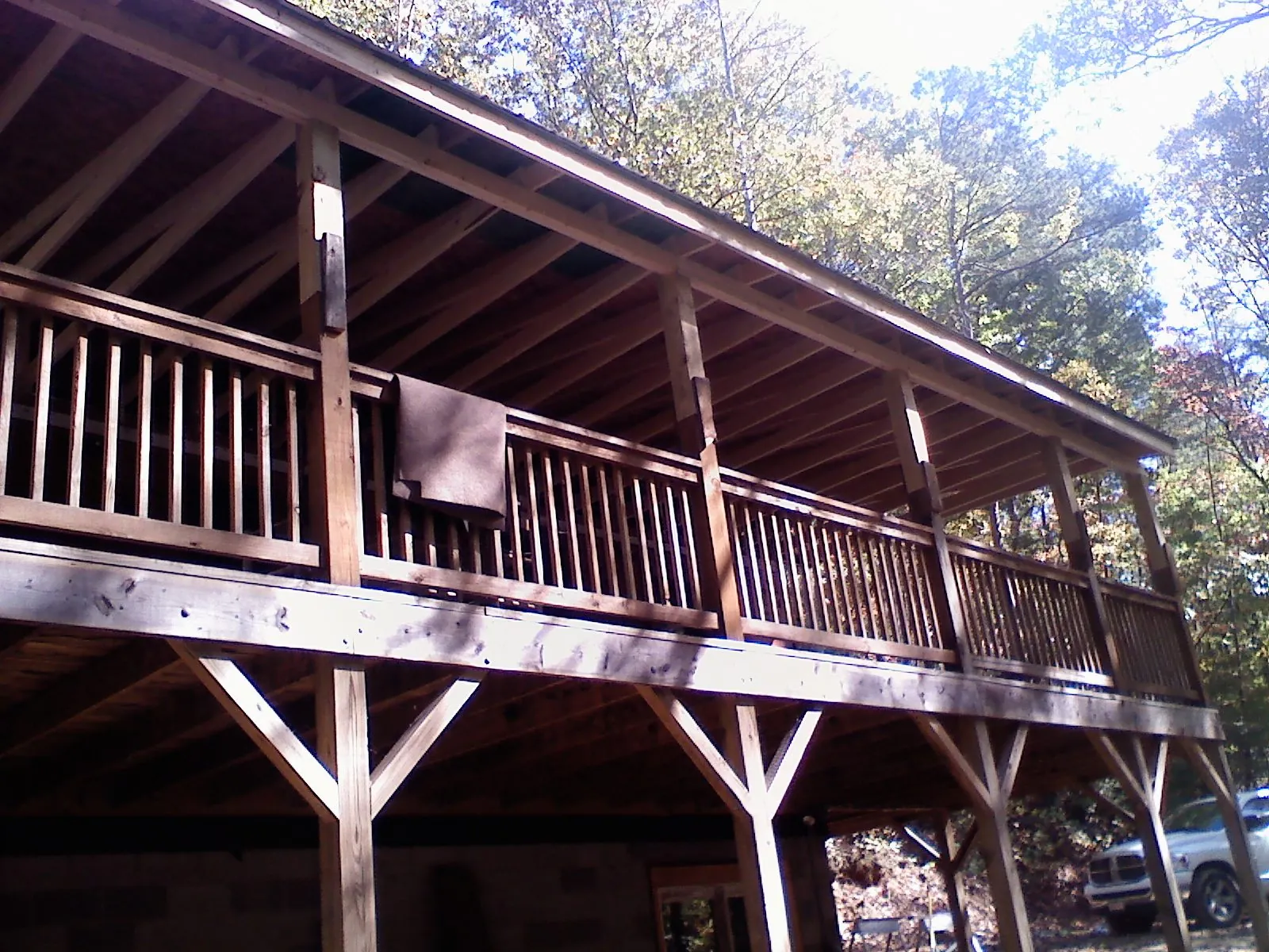 Timber framing under a new elevated porch and deck — Roof Leak Repair in Larue by Roofing Brothers